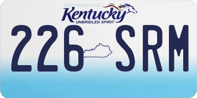 KY license plate 226SRM