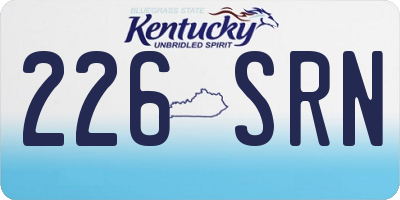 KY license plate 226SRN