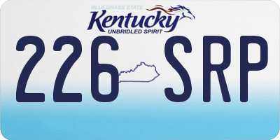 KY license plate 226SRP