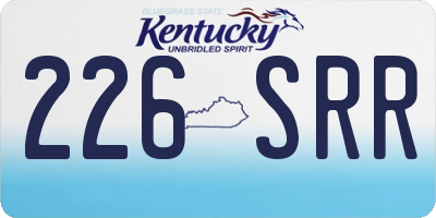 KY license plate 226SRR