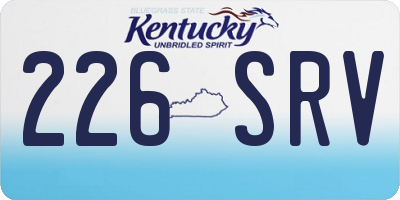 KY license plate 226SRV