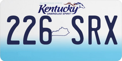KY license plate 226SRX