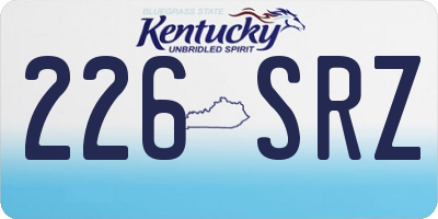 KY license plate 226SRZ