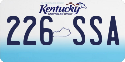 KY license plate 226SSA