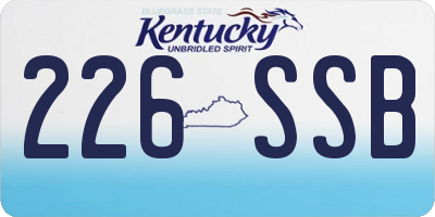 KY license plate 226SSB