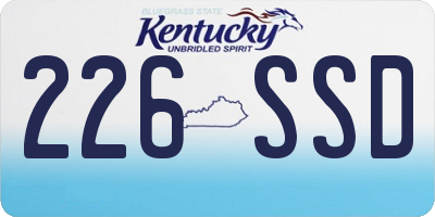 KY license plate 226SSD