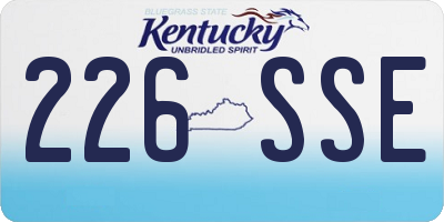 KY license plate 226SSE