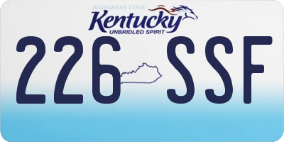 KY license plate 226SSF