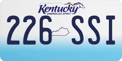 KY license plate 226SSI
