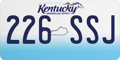 KY license plate 226SSJ