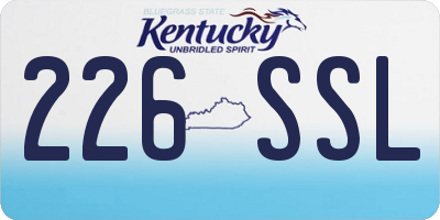 KY license plate 226SSL