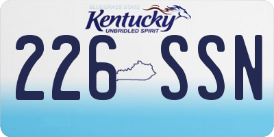 KY license plate 226SSN