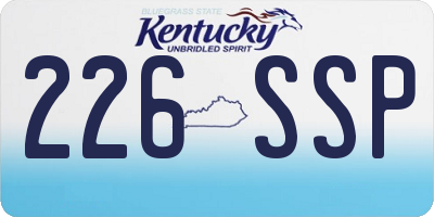 KY license plate 226SSP