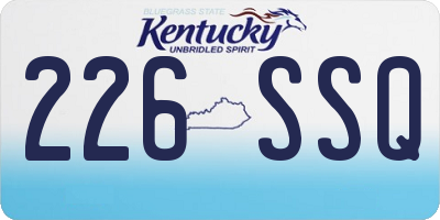 KY license plate 226SSQ