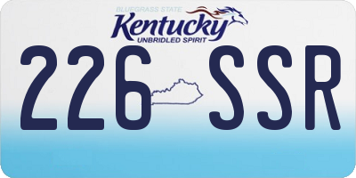 KY license plate 226SSR