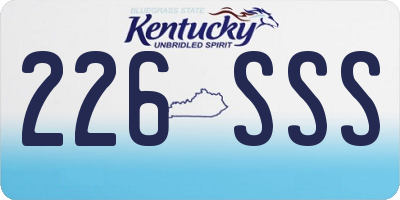 KY license plate 226SSS