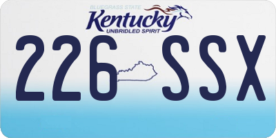 KY license plate 226SSX