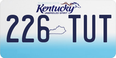 KY license plate 226TUT