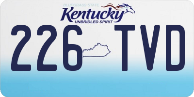 KY license plate 226TVD