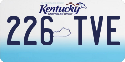 KY license plate 226TVE