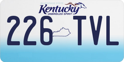 KY license plate 226TVL