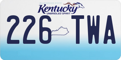 KY license plate 226TWA