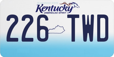 KY license plate 226TWD