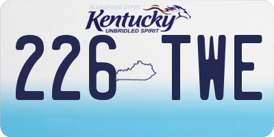 KY license plate 226TWE