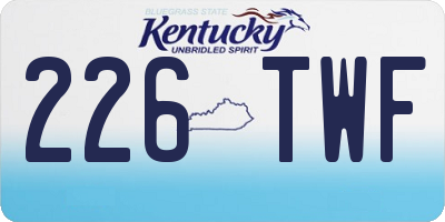 KY license plate 226TWF