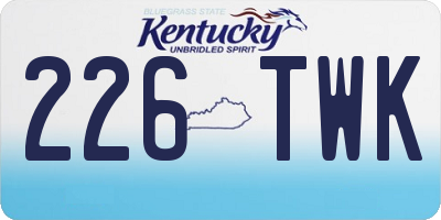 KY license plate 226TWK