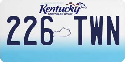 KY license plate 226TWN