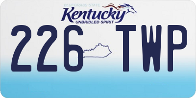 KY license plate 226TWP