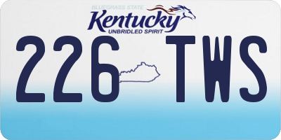 KY license plate 226TWS