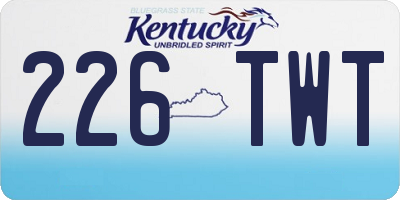 KY license plate 226TWT