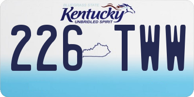 KY license plate 226TWW