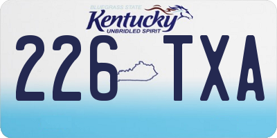 KY license plate 226TXA