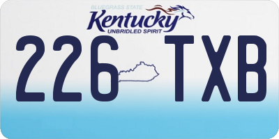 KY license plate 226TXB