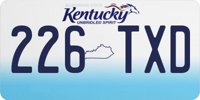 KY license plate 226TXD