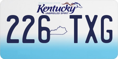 KY license plate 226TXG