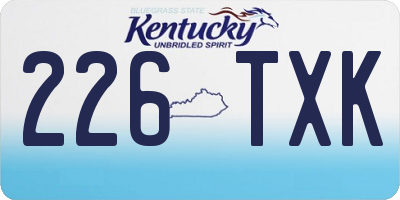 KY license plate 226TXK