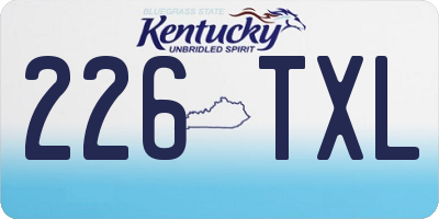 KY license plate 226TXL