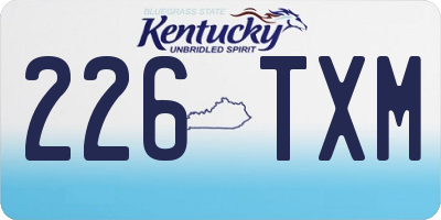 KY license plate 226TXM
