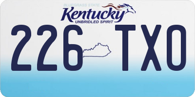 KY license plate 226TXO