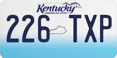 KY license plate 226TXP