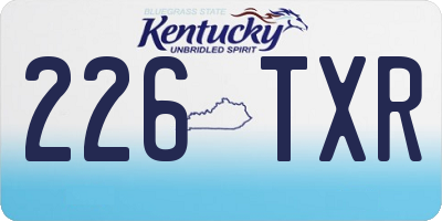 KY license plate 226TXR