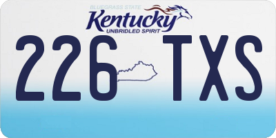 KY license plate 226TXS