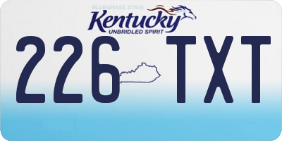 KY license plate 226TXT