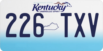 KY license plate 226TXV