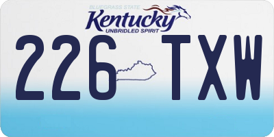 KY license plate 226TXW