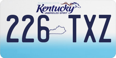 KY license plate 226TXZ